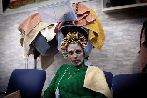 A hairdresser in Little Addis in Johannesburg CBD A hairdresser in Little Addis in Johannesburg CBD