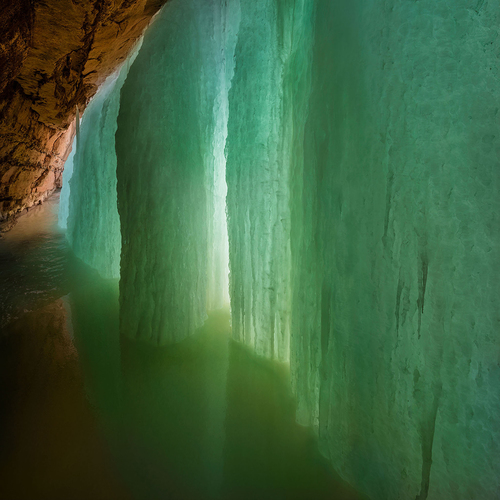 Grand Island ice caves, Lake Superior.