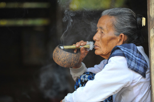 Cheroot Smoker Near Taungba Village