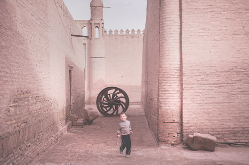 Child in Central Asian Walled City