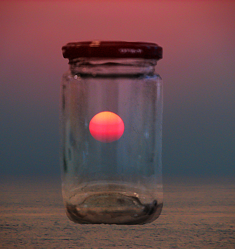 Sunset in a jar