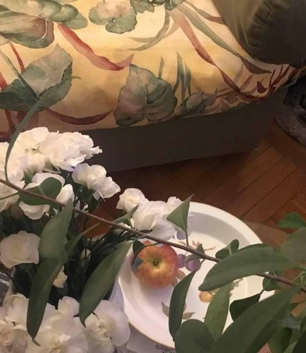Flowers, Apple, Couch