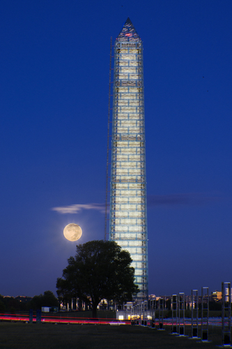 Wrapped Washington Monument-Harvest Moon
