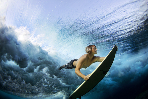 Underwater Surfer, Pacific Ocean.