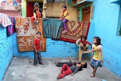 Children in Kathputli Slum