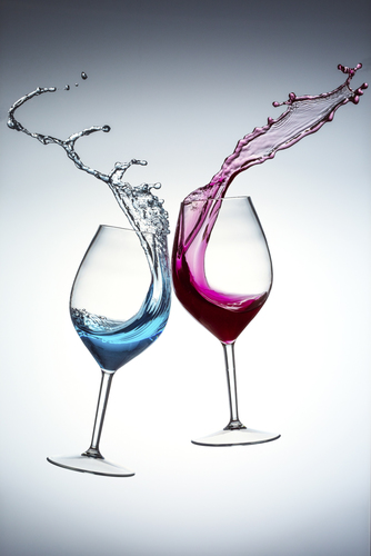 Water and wine in interaction