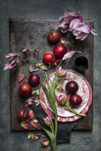 Magnolias and plums