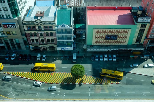 Yangon Street from Above