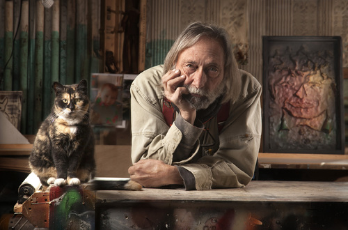 Artist and his Cat