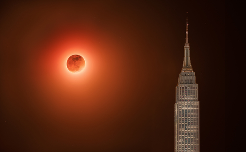 Lunar Eclipse on The Empire State Building