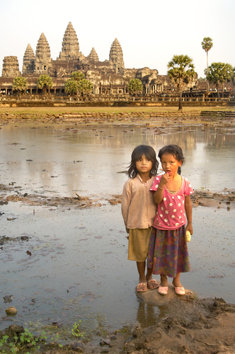 Kids at the Angkor Watt, Cambodia