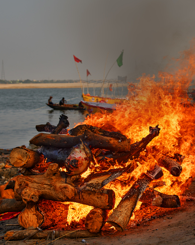 A surreal farewell to the sacred cremation of the Ganges