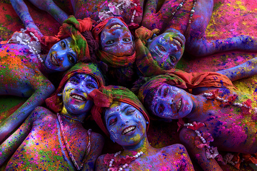 Krishnas with colours